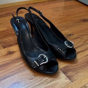 Cole Haan Black Slingback Heels